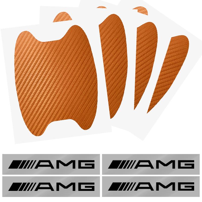 Car Door Sticker Carbon Fiber Scratches Auto Handle Protection Film For Mercedes Benz AMG GLE GLS GLC CLA GLB ML C500 C200 C300 W204 W206 W212 W203