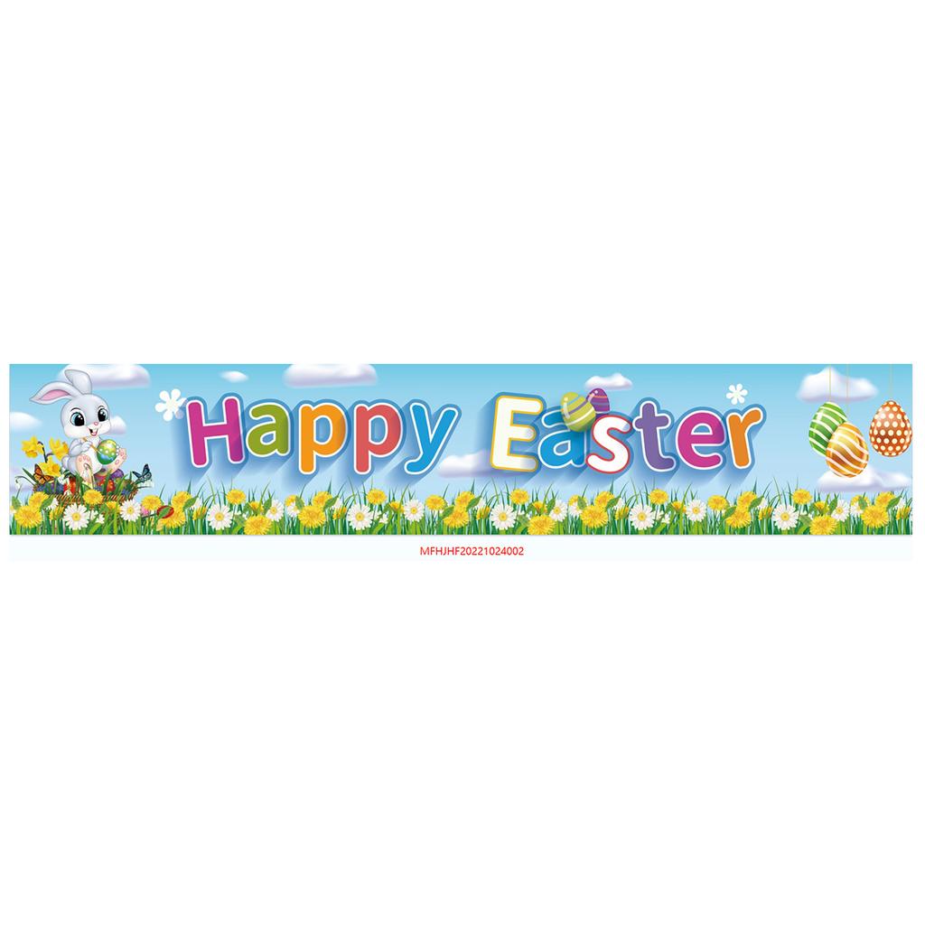 300 * 50Cm Easter Courtyard Porch Fence Decorative Banner Rabbit Egg Poster Custom