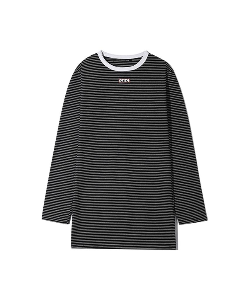Cotton Rivers Club Striped Mini Dress (Black)