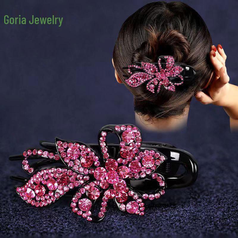 Elegante Strass-Entenschnabel-Haarspange - Koreanischer Stil Krallen-Haarnadel für Mütter