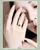 Gold Plated Dragon Scale Clover Ring: Women's Elegant Honeycomb Surface Open Finger Ring, Inspired by Xiaohongshu Style.