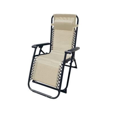 Outdoor Garden Chaise Longue Reclining 90 X 108 X 66 Cm Beige - Marbueno