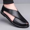 High Quality Casual Leather Men Sandals Italian Business Casual Flat Designer Shoes Summer Hollow Out Non-slip  Comfy Sandalias