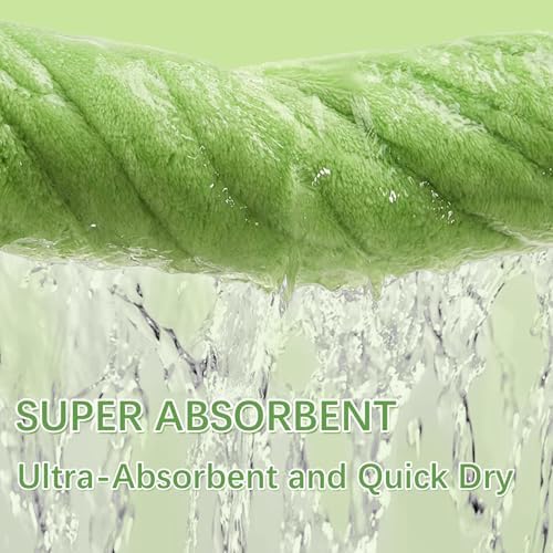 Mprocen Baby Towel with Hood 80x120cm Super Absorbent Kids Bath Towel Set with 25x50cm Washcloth Boys Girls Green
