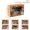 Christmas Cookie Boxes Doughnut Gift Boxes Bakery Box With Clear Window,Green And Red Holiday Designs With Xmas Ribbons For Gift