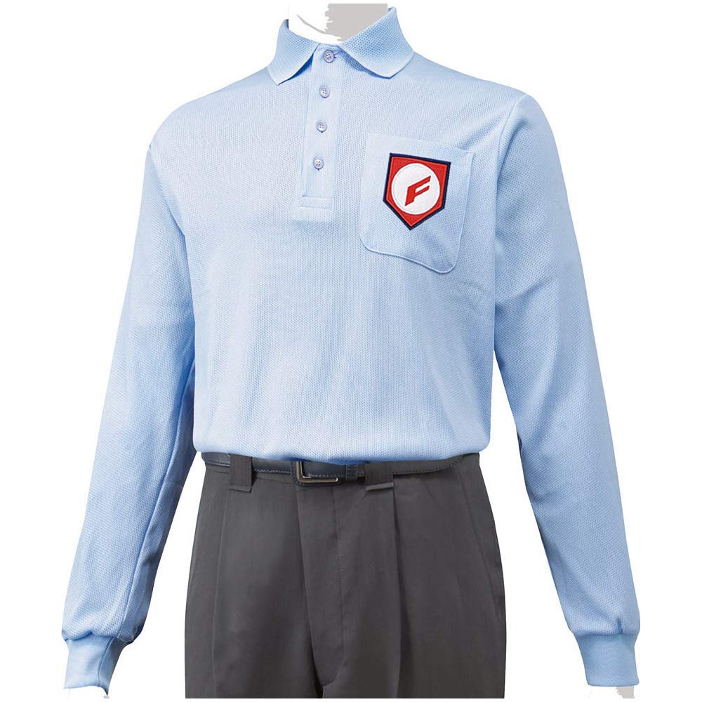 

MIZUNO High School League Umpire Long Sleeve Powder Blue Baseball/Boys Shirt, 12JC4X0118O,