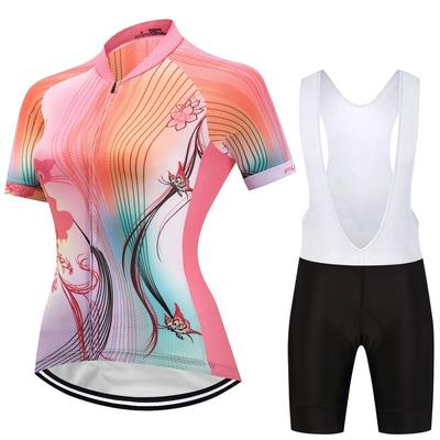 Ademende Zomer Korte Fietskleding Set Dames Sport Jerseys Pakken Wit Bib Broek Fietskleding Race Fietskleding Panty