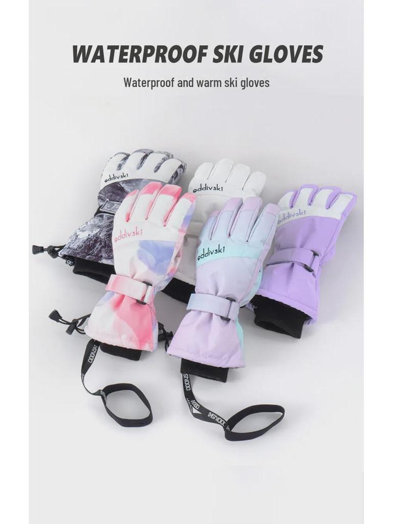 Oddivski Adult Touchscreen Ski Gloves - Waterproof, Warm, and Protective for Men and Women in Snow Sports.
