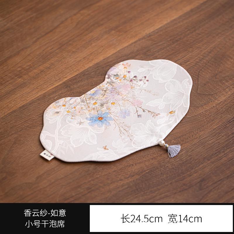 

DoubleSided Small Tea Mat Waterproof Tea Table Pad Cloud Yarn Fabric Creative Dry Brewing Mat Heat Insulation Tray Pad