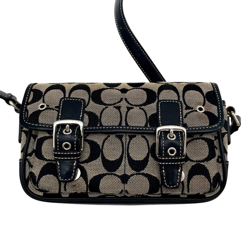 Used COACH Shoulder Bag / Crossbody BagShoulder Bag Black/gray Canvas/leather Women