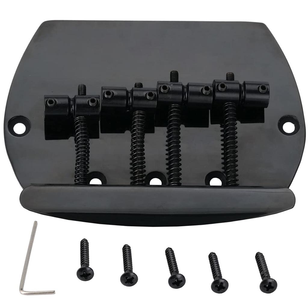 Musiclily Pro 19mm String Pitch Bass Bridge for Music Black 4-String Man,