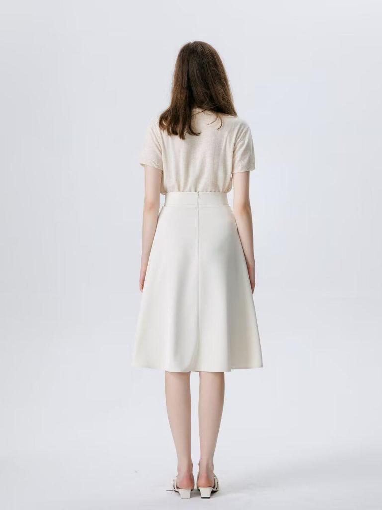 2024 Summer High Waist A-Line Midi Skirt: Ladylike, Slimming & Chic