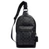 West Coated Canvas Cow Leather Sling Bag , Shoulder Bag , Crossbody Bag Medium Men's Black (Unisex) Crossbody Bags 2853 QBAF4