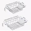 Telescopic Sink Drain Basket Stainless Steel Adjustable Kitchen Storage Organizer Space Saving Multi-functional Dishwashing Rack
