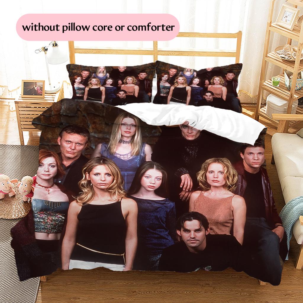 Buffy the Vampire Slayer Pattern Bedding Home Decoration Birthday Gift (1 * duvet cover + 2 * pillowcase, without core)
