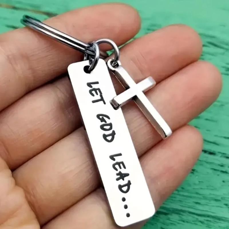 Stainless Steel Pendant Keychain Guidance Keychain Religious Key Rings Stylish Key Holder Bag Accessories for Believers