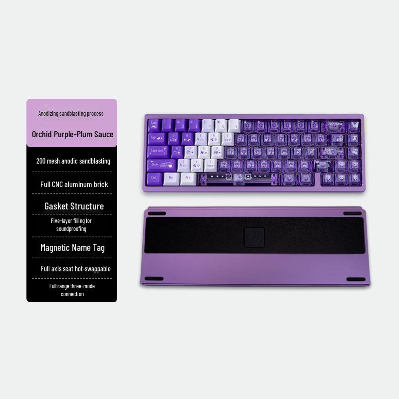 Aluminum RGB 65% Mechanical Keyboard: Bluetooth, Wired & Wireless, Three-Mode, Gasket Structure