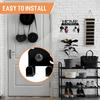 Chic Black Metal Key Holder Wall-Mounted Storage Rack With Decorative Hooks Organizer For Entryway