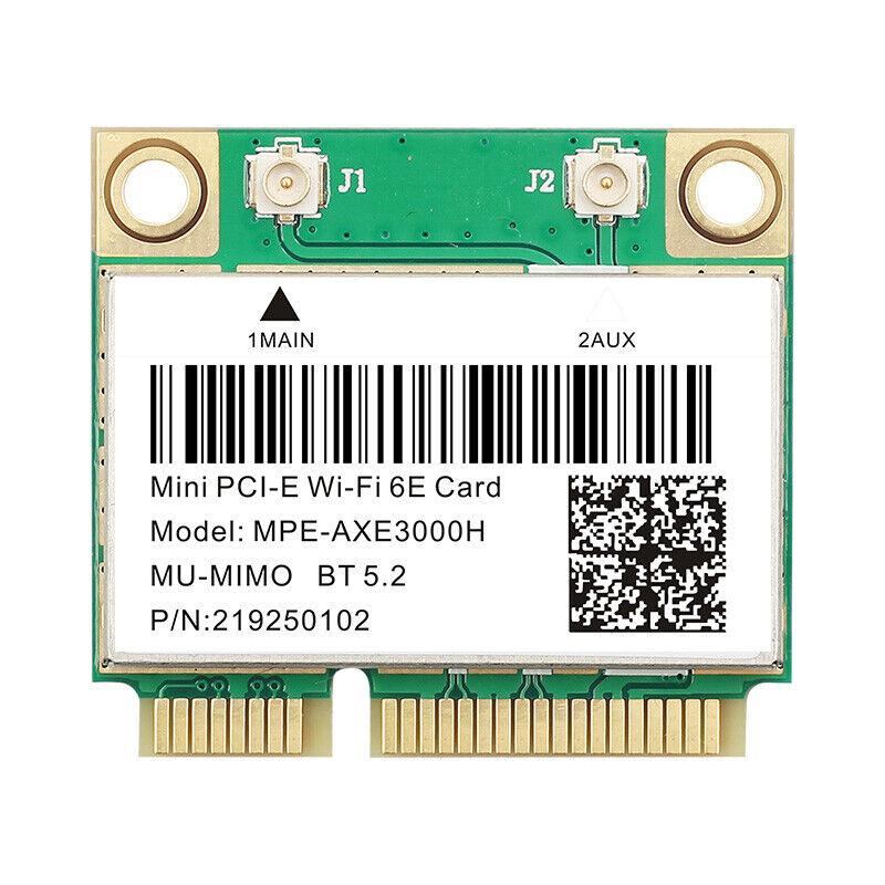 Mini PCI-E WiFi 6E Card MPE-AXE3000H - Tri-Band 802.11AX, BT5.2 Wireless Adapter for PC