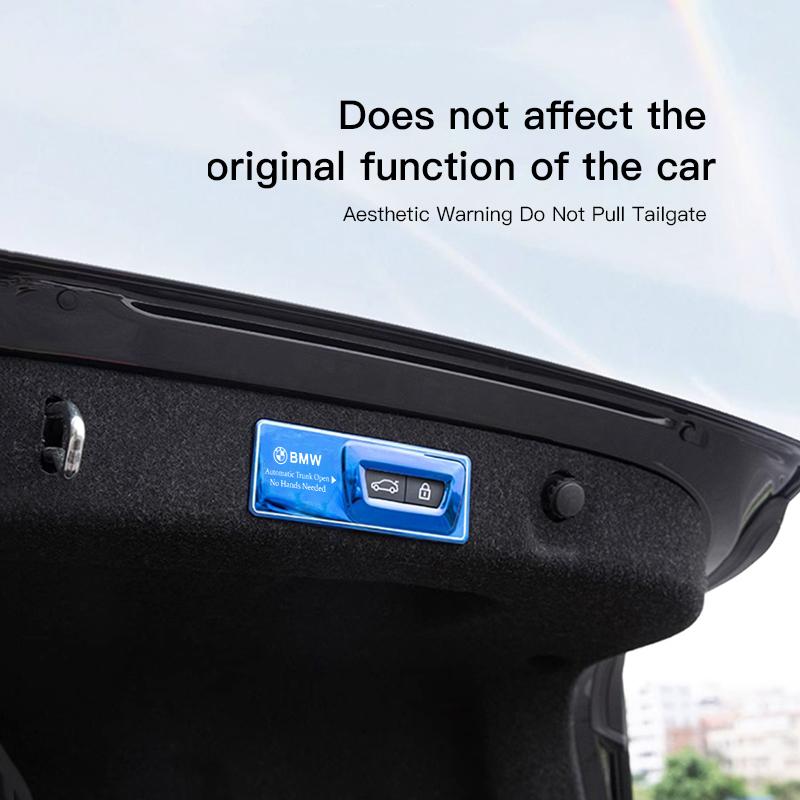 Car Electric Tailgate Warning Metal Trunk Paste For BMW X1 X2 X3 X4 X6 G30 G20 G11 G12 G60 F30 F20 F10 F34 F07 E46 E90 Stickers CJ6