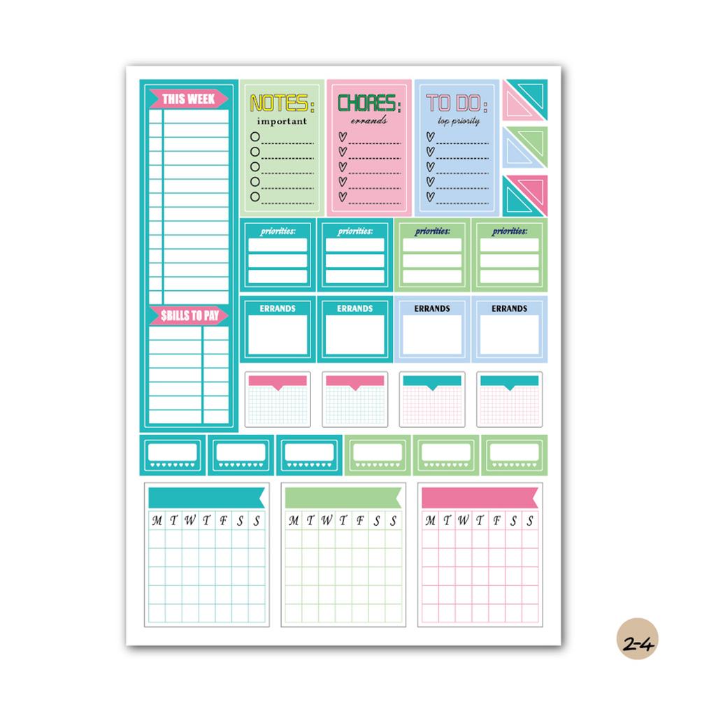 12 листов, стикер-планировщик Essentials, еженедельный, ежедневный стикер, планировщик, липкие заметки для DIY