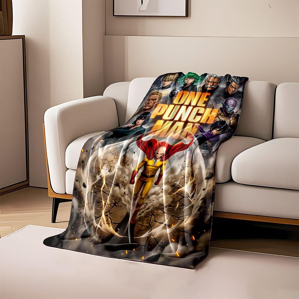 

A bold superhero and supporting characters amidst destructive energy. for all seasons blanket lunch break throw gift 80cm x 120cm
