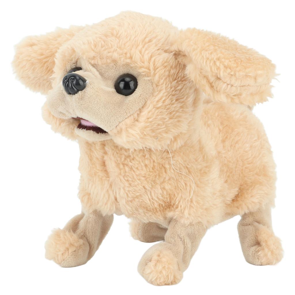 Electronic Plush Puppy Dog Toy Cute Singing Walking Tail Wagging Soft Electronic Interactive Dog for Girls Brown