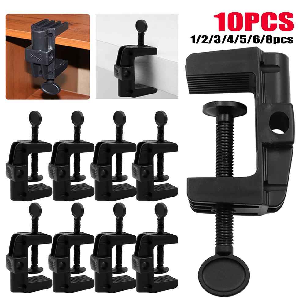 1-10pcs Desk Lamp Mount Holder Cantilever Bracket Clamp Hardware Plastic Stand with Non-slip C-Shape Fixed Clip for Table Light