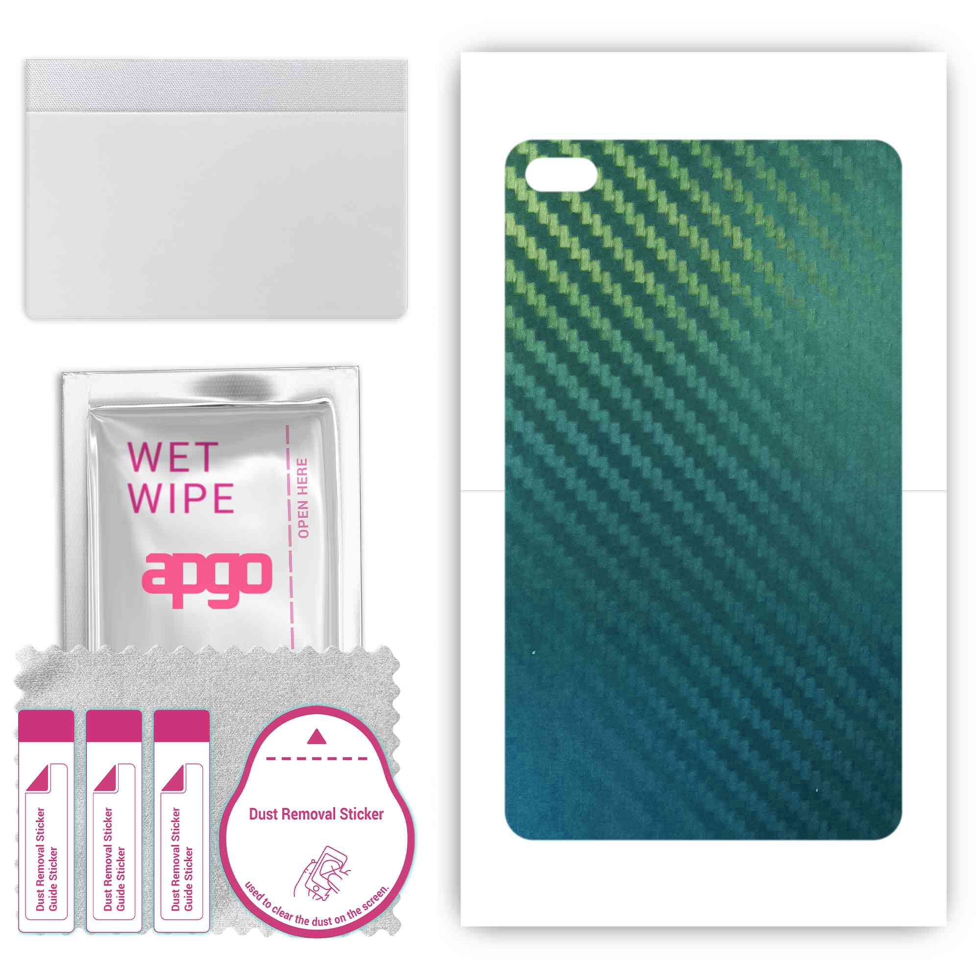 

apgo Protective Skin Sticker for the back compatible with Lenovo Tab E7, Wrap Film, Foil, Vinyl - Pattern Carbon Chameleon CAKA1