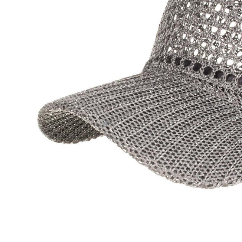 Nuovo cappello da sole casual a tinta unita con protezione solare, cappello estivo da donna, berretto da baseball in maglia cava
