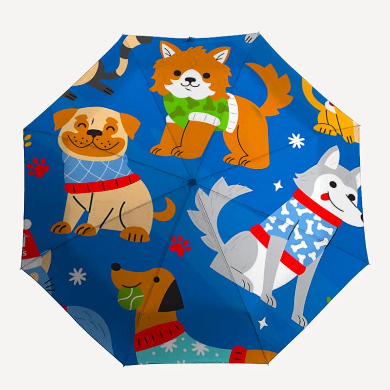 

1pc Paw Prints Automatic Open/Close Umbrella Compact Folding Umbrella, All-Season Portable Umbrella for Women/Men, Perfect Gift for Birthdays019