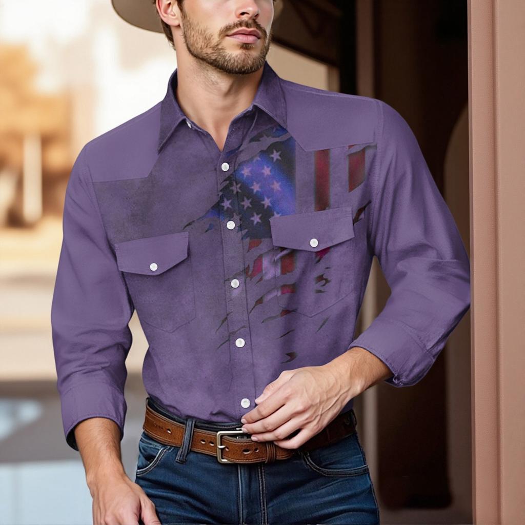 Pánské módní s klopou a krátkým rukávem ležérní top délky po ramena