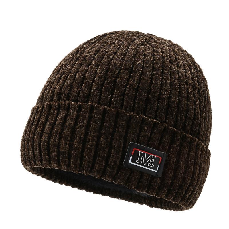New Autumn and Winter Thickened Men's and Women's Wool Hats Korean Version Ski Plush Warm Chenille Knitted Hats