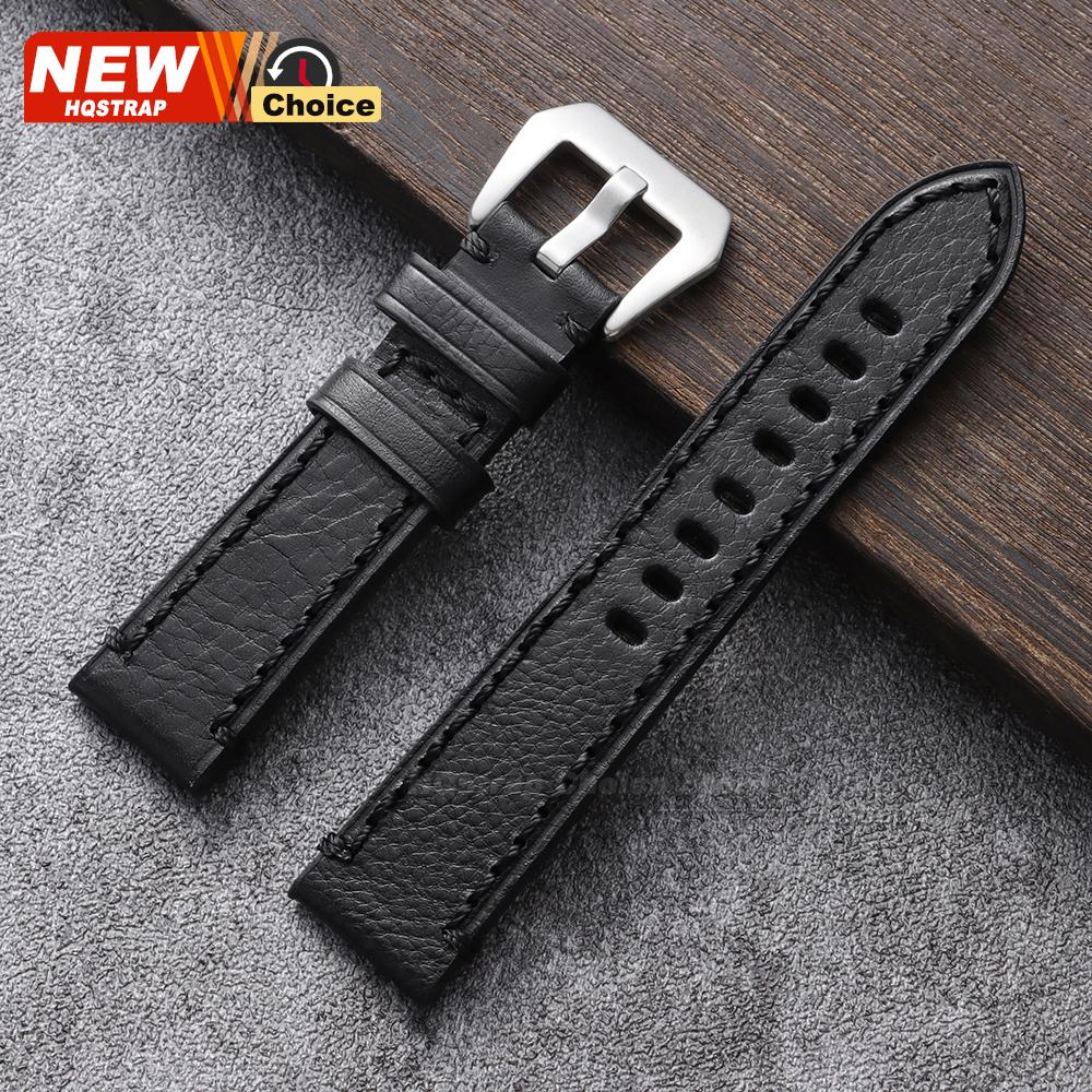 Genuine Leather Watchband 20mm 22mm 24mm Watch Strap for Women Men Wrist Band Oil Cowhide Bracelet Black Brown Wristband