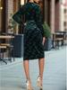 2025 Autumn/Winter Long-Sleeved Bodycon Midi Dress - Elegant Socialite Style 