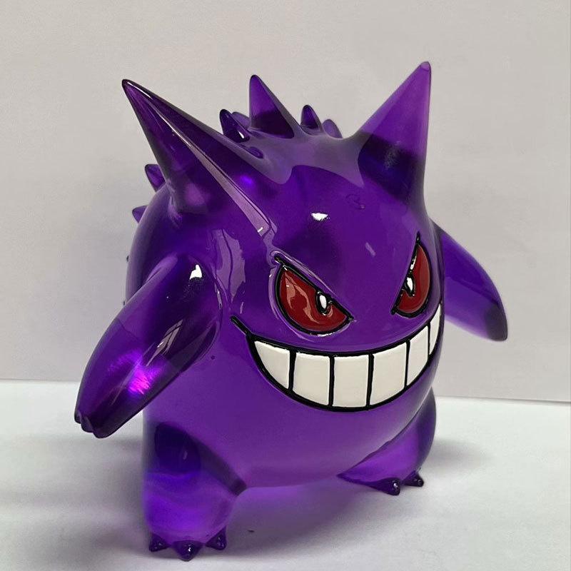 Adorable Transparent Colorful Gengar Gk Anime Pet Toy Figurine Model For Car Decor