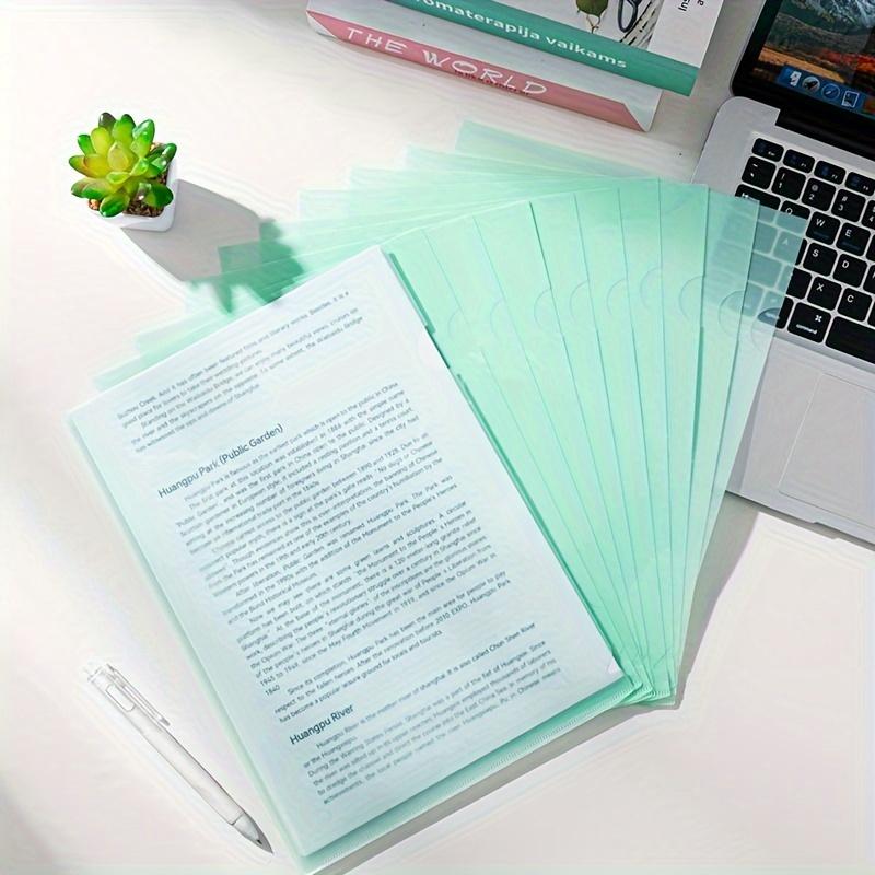 Morandi Color A4 File Set L-shaped Single-page Data Folder Insert Transparent Roll Sorting Sleeve Storage Folder Resume Folder