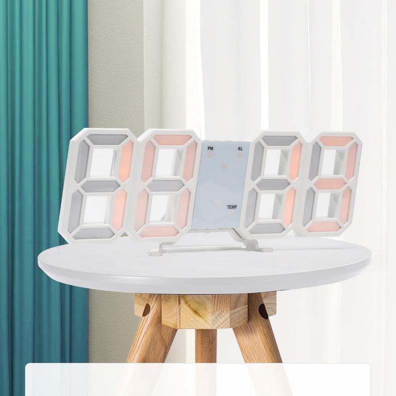 Multifunctional 8-character Clock LED Electronic Alarm Clock Small Alarm Clock Digital Temperature Clock Wall-mounted Electronic Clock Modern