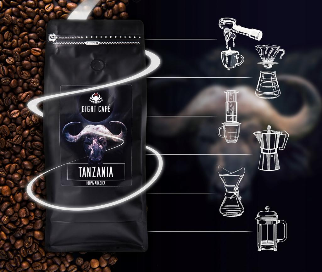 Kawa ziarnista świeżo palona 100% arabica tanzania 500g do ekspresu