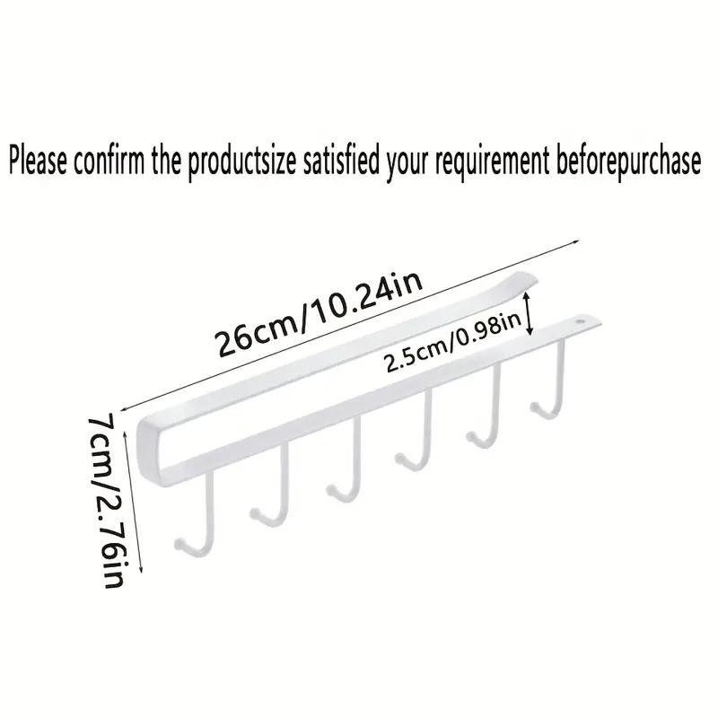 Wall-mounted Hat Storage Rack Iron Storage Hanger with 6 Hooks Portable Multi-functional Wardrobe Storage Hanger Door Hat Holder