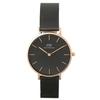 Daniel Wellington New Classic Petite Ashfield 32mm Women's Watch with Black Dial and Stainless Steel Strap (DW00100201)