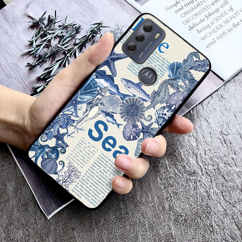 Phone Case For Moto G86 G85 G75 G15 G05 G56 G72 G53 G54 G84 G60 G31 G32 G24 G 5G G Play Sea Summer Dolphin Shark Turtle