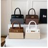 Neue Damen Farbblock-Handtasche Mode-Textur Umhängetasche Schultertasche Pendlertasche KTB