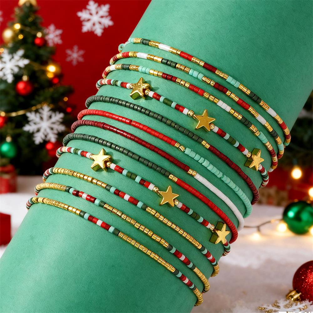 12pcs Cute christmas Rope Charm Girls Kids Bracelets Jewelry Friendship Gift