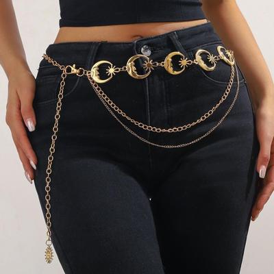 Women's Adjustable Sunflower Waist Chain - Metal Body Belt for Dresses