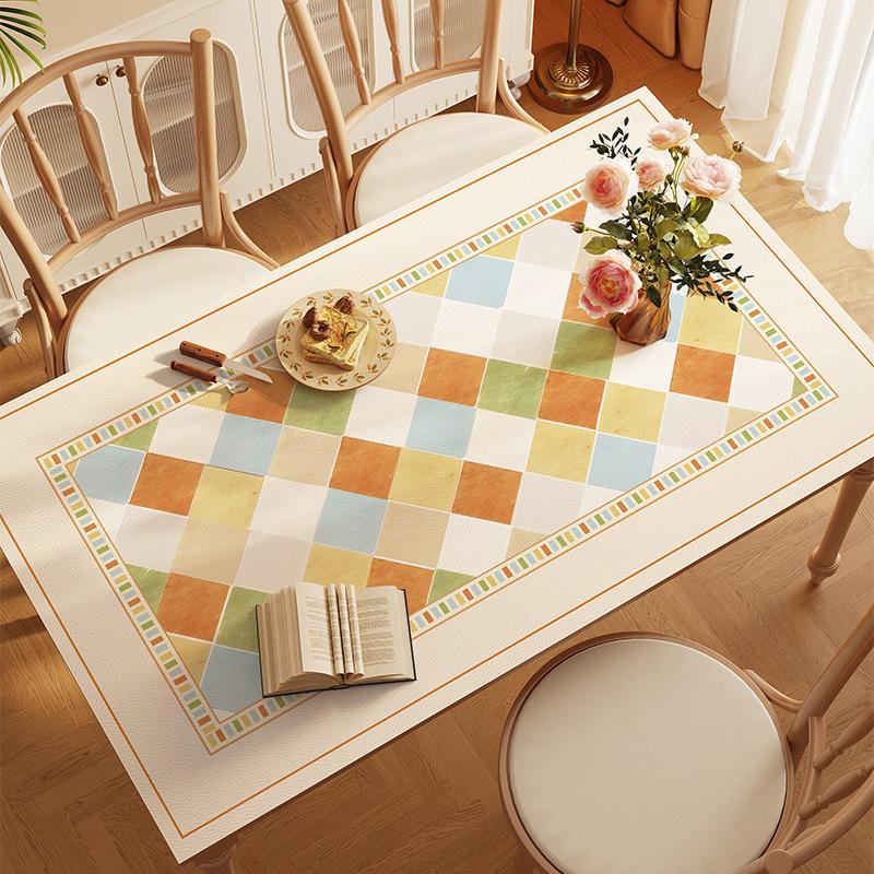 Toalha de Mesa Americana de Alta Qualidade, Jogo Americano para Mesa de Jantar, Couro PVC Leave-In Impermeável, à Prova de Óleo e Anti-Escaldante, Tapete Protetor para Mesa de Centro, Bancada