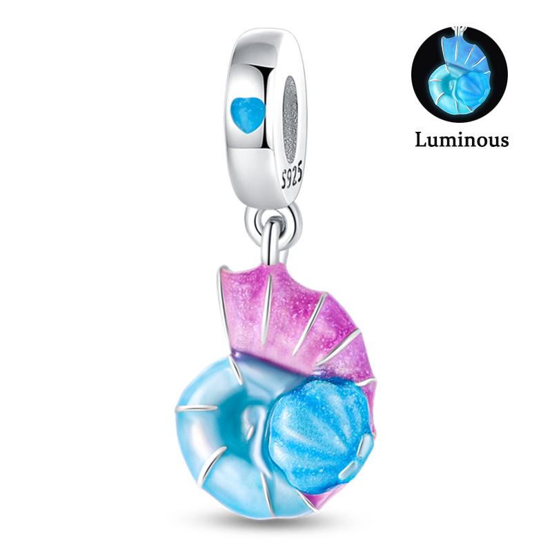 Charm Bead Components Compatible With Pan Copper Metal Firefly Ocean Star Butterfly Glowing Changing Color Trendy Authentic Original Bracelets Do It