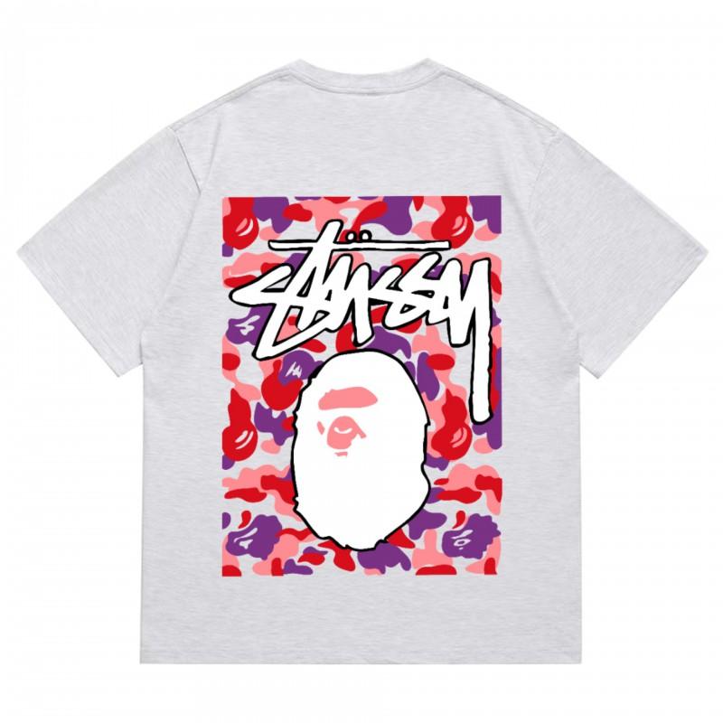 Tricou Bumbac Classic cu Imprimeu Ape Lightning Unisex Mânecă Scurtă Croială Largă Îmbrăcăminte Casual