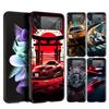 Hard PC Phone Case For Samsung Galaxy Z Flip 7 6 5 4 Black Cover For Galaxy Z Flip 3 Foldable Shockproof Capas Fashion JDM Car