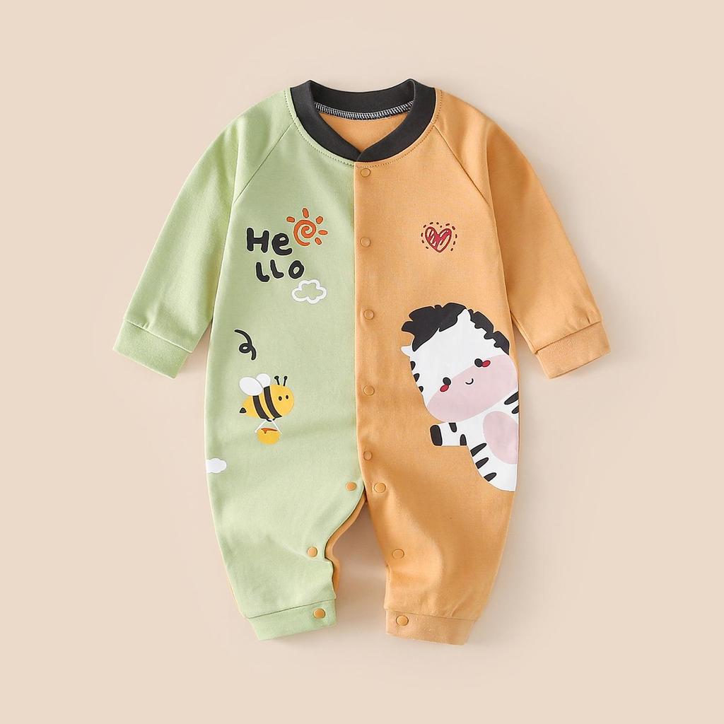 Unisex Cotton Baby Romper - Spring/Autumn Cartoon Onesie for Newborns